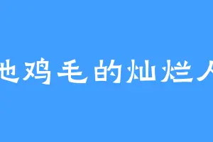 一地鸡毛的灿烂人生