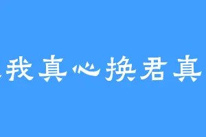 以我真心换君真情