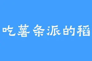 爱吃薯条派的稻米