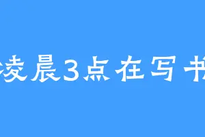凌晨3点在写书