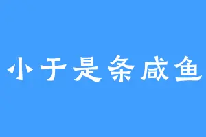 小于是条咸鱼
