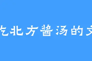 爱吃北方酱汤的文南