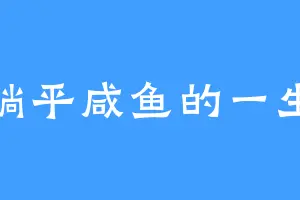 躺平咸鱼的一生