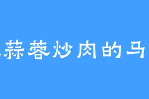 爱吃蒜蓉炒肉的马春光