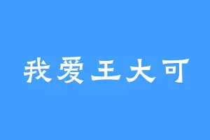 我爱王大可