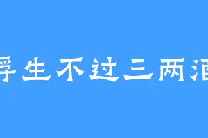 浮生不过三两酒