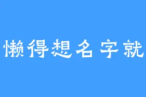 懒得想名字就
