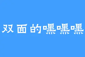 双面的嘿嘿嘿
