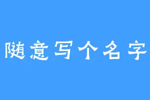 随意写个名字