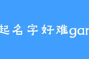 起名字好难gan