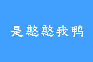 是憨憨我鸭