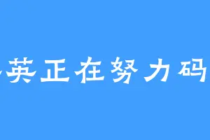 英英正在努力码字