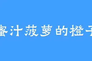 蜜汁菠萝的橙子