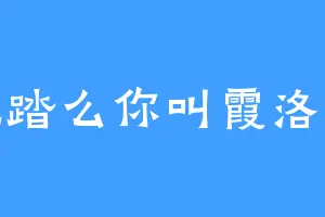 就踏么你叫霞洛啊