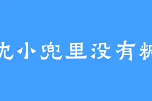 沈小兜里没有糖