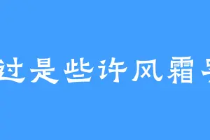 不过是些许风霜罢L