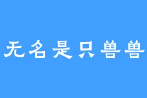 无名是只兽兽