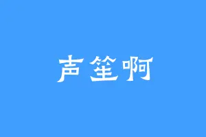 声笙啊