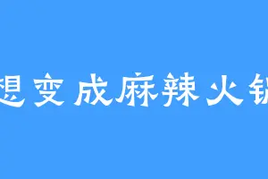 想变成麻辣火锅